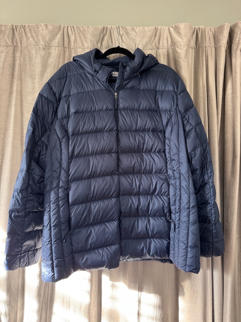 Heatkeep Navy Quilted Hooded Puffer Jacket